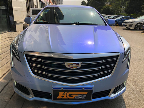 長沙汽車改色膜   長沙汽車改色膜 車身貼 長沙汽車改色膜 車身貼膜 凱迪拉克XTS改色雙色糖果閃亮灰