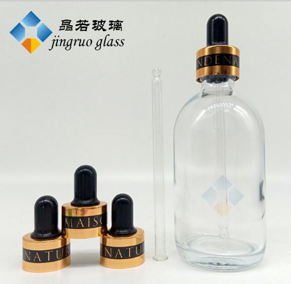 廠家直銷 現(xiàn)貨供應(yīng) 電化鋁套肩瓶 原液瓶 精油瓶肩套玻璃瓶