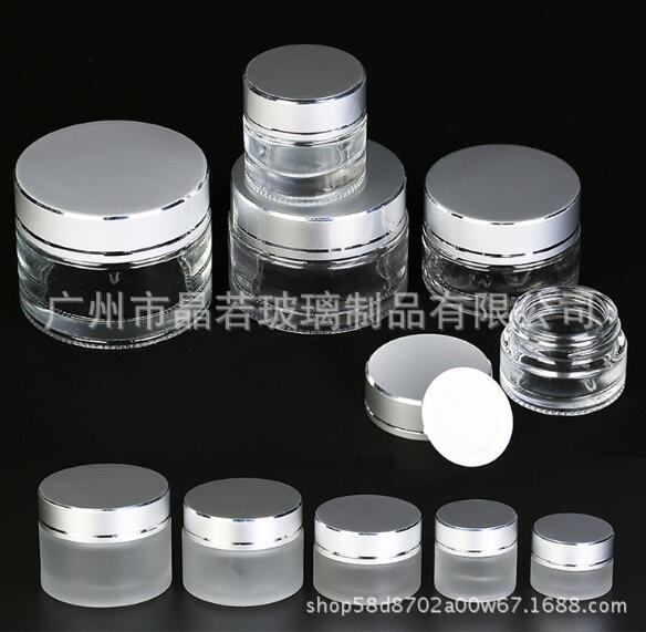 廠家直銷 白瓷套裝瓶 化妝品玻璃瓶 乳液瓶 膏霜瓶 面霜瓶 定制加工廠家 10G磨砂玻璃面霜瓶