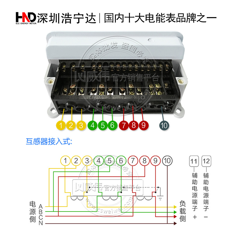 浩寧達(dá)DTZ22 3*220/380V 3*1.5(6)A三相四線智能電表0.5S級