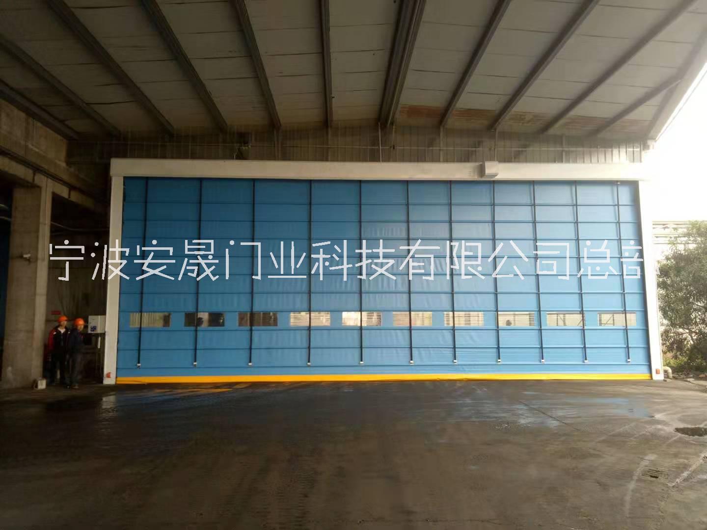 PVC快速堆積門抗風(fēng)快速開啟工廠車間防塵防異味背帶式快速門