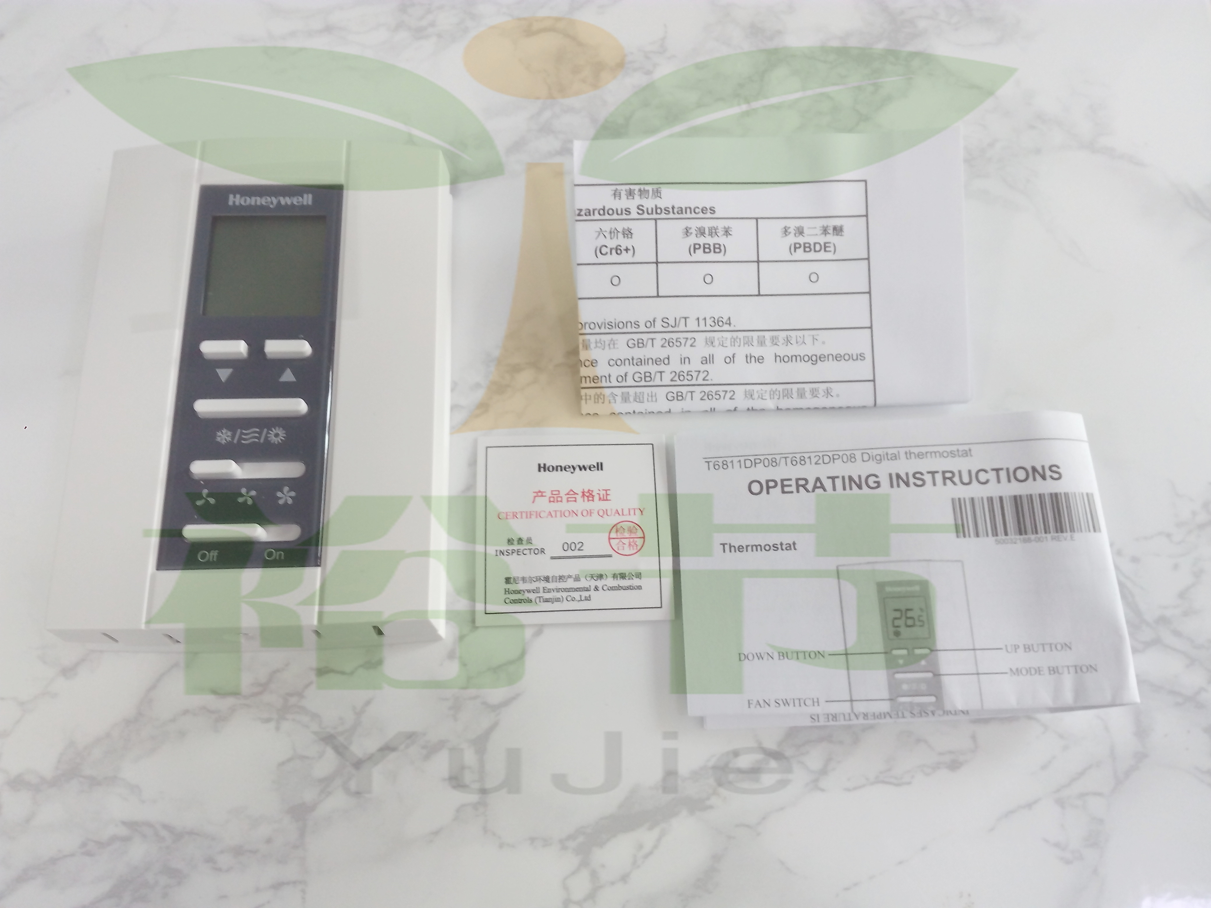 Honeywell霍尼韋T6812DP08空調(diào)液晶溫控器數(shù)顯溫控開關(guān)