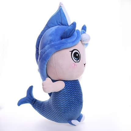 定制毛絨抱枕廠家巨牛玩具-定制美人魚抱枕