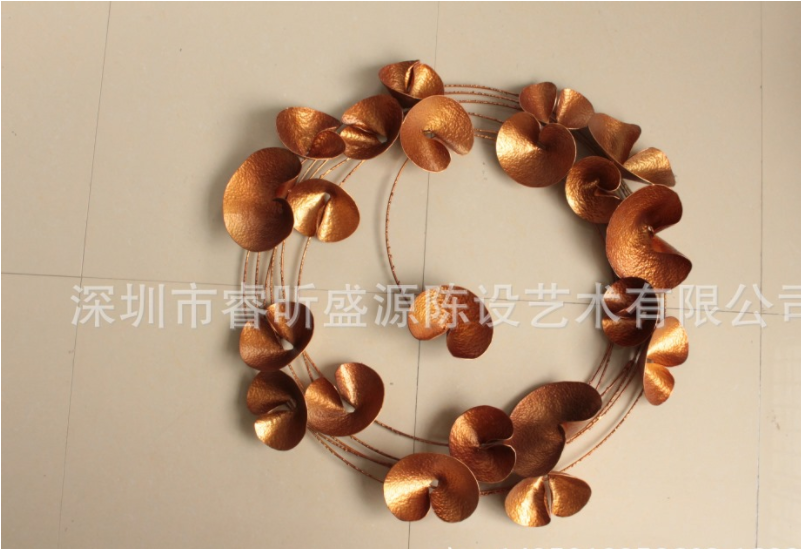 酒店大堂大型藝術(shù)裝置，鐵藝壁飾定制價格 設(shè)計安裝