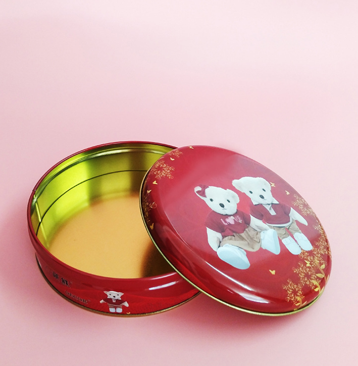 廠家供應(yīng)優(yōu)質(zhì)馬口鐵曲奇餅干盒可愛小熊餅干包裝鐵盒圓形鐵盒