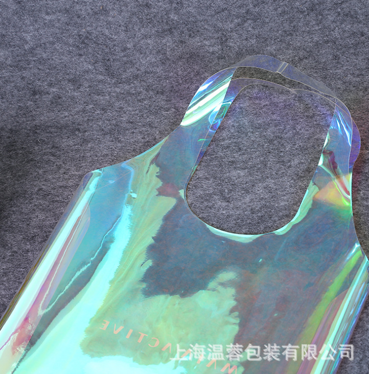 幻彩鐳射pvc手提袋  購物手提袋 可定做 時尚廣告宣手提袋 傳防水塑料手提袋  化妝品包裝袋