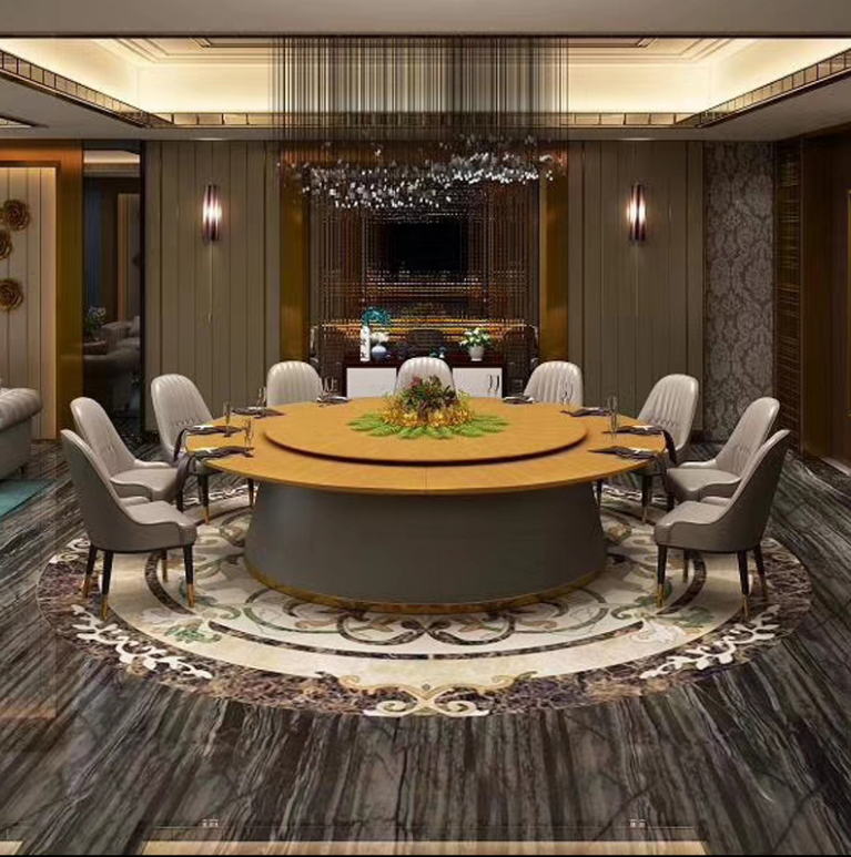 現(xiàn)代輕奢電動(dòng)餐桌 定制 佛山自動(dòng)旋轉(zhuǎn)圓桌廠家 會(huì)所電動(dòng)餐桌定制