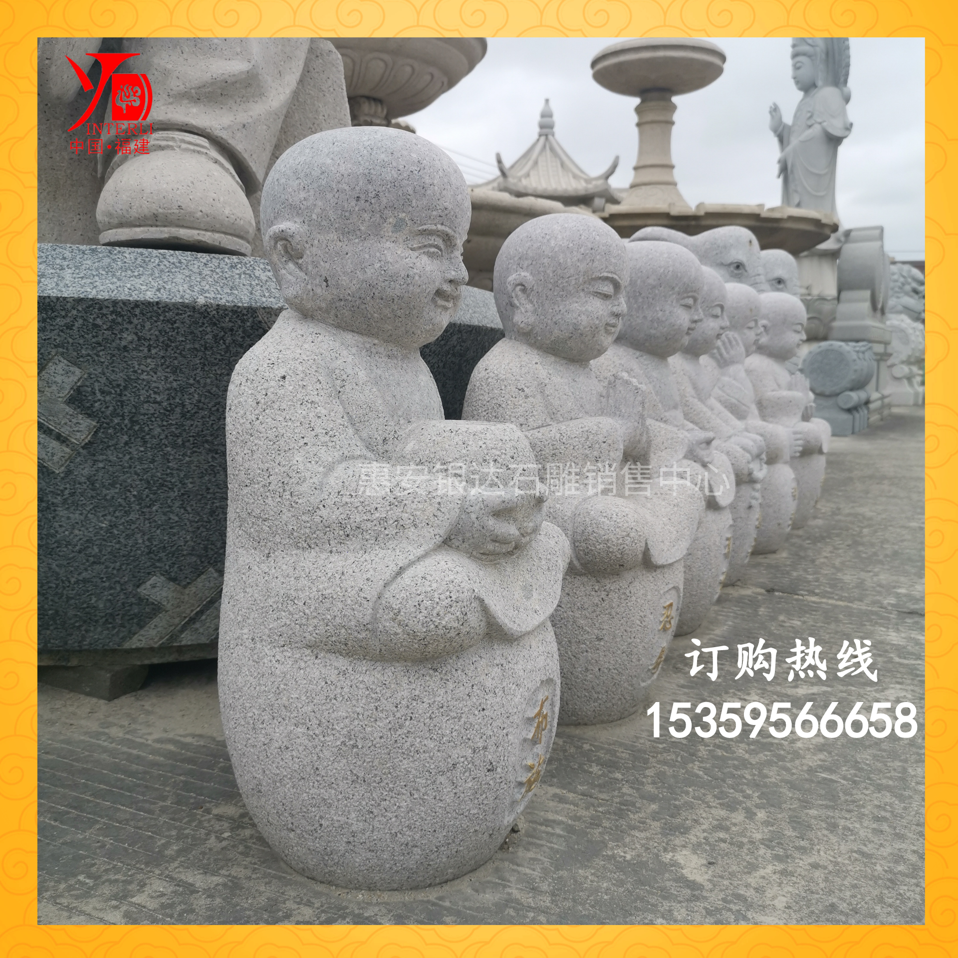 福建石雕小和尚 六度童子廠家