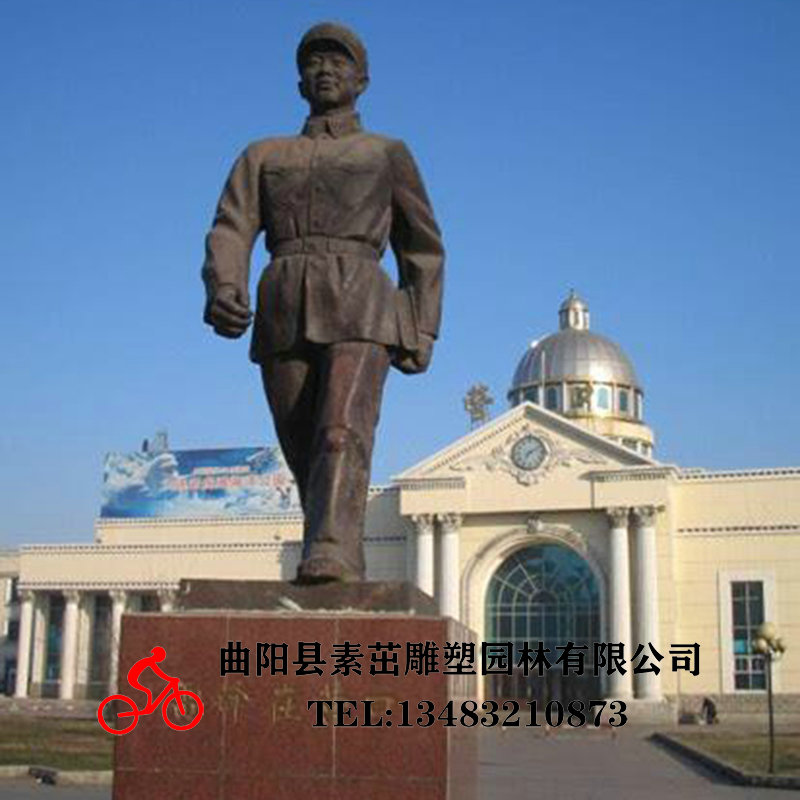 玻璃鋼仿銅雷鋒主題助人為樂(lè)雕塑