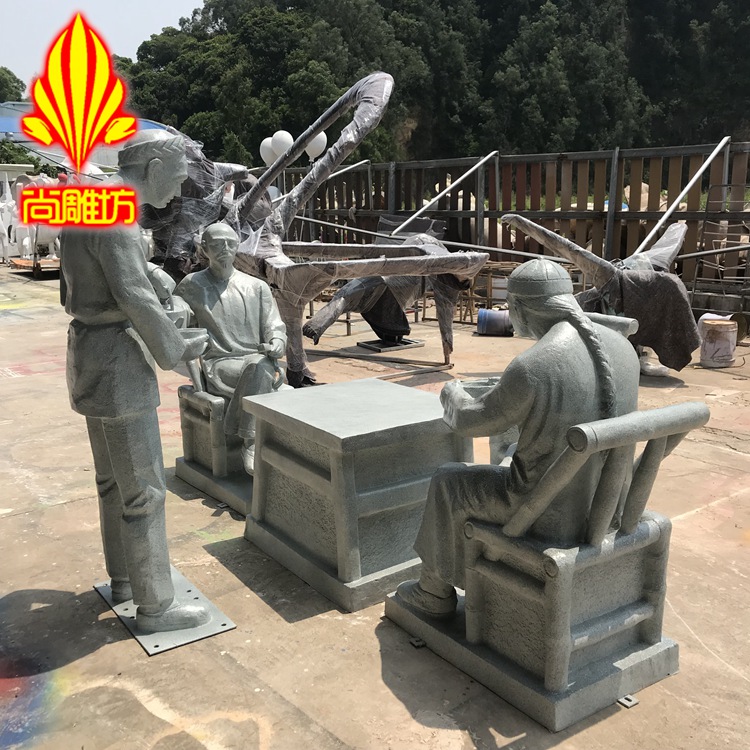 玻璃鋼仿砂巖人物雕塑組合 仿石仿銅玻璃鋼家庭人物雕塑 古代人物玻璃鋼仿砂巖雕塑