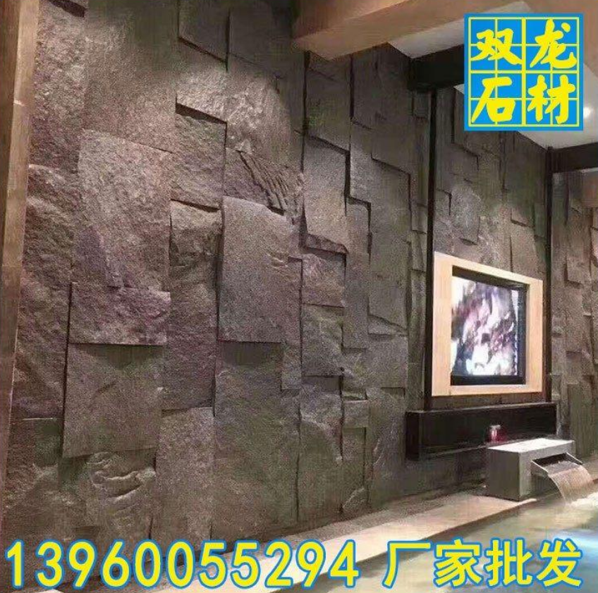 福建g654自然面背景墻價格  電視文化石背景墻 芝麻黑花崗巖背景墻