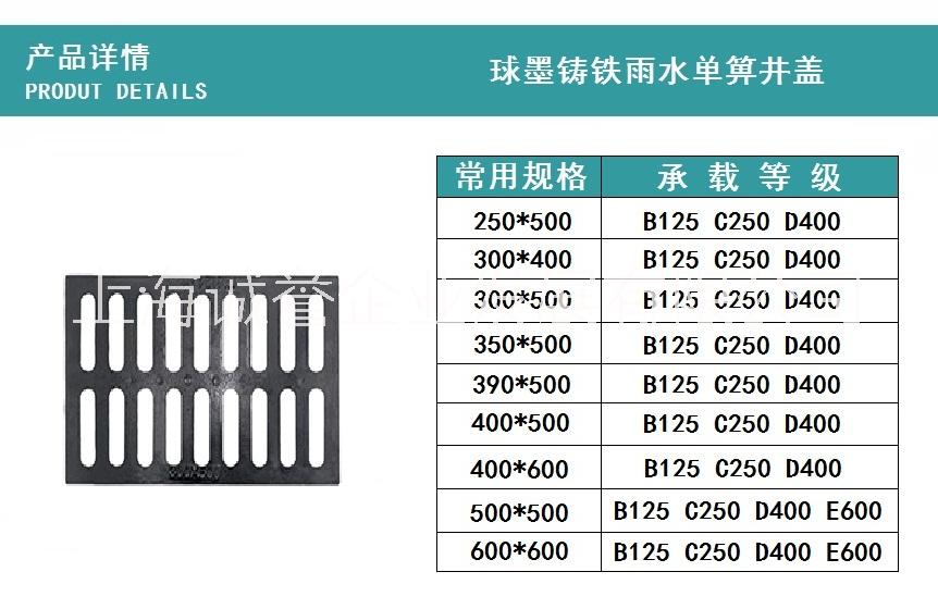 球墨鑄鐵雨水單箅井蓋 雨水排水溝蓋板 鏤空井蓋