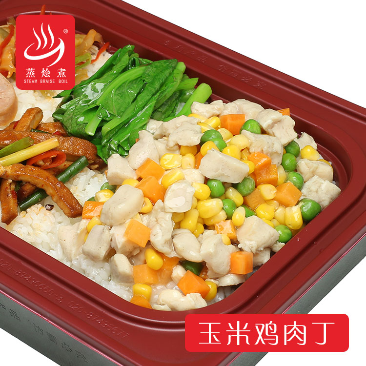 加熱即食方便菜玉米雞肉丁外賣蓋澆飯料理包便當(dāng)速食料理包廠家批發(fā)
