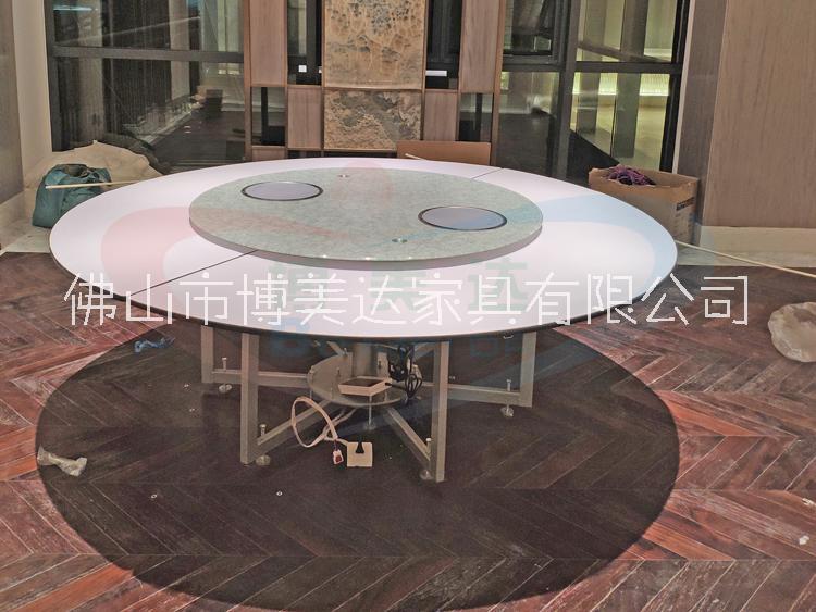 連體電動餐桌轉(zhuǎn)盤帶電磁爐 可定制