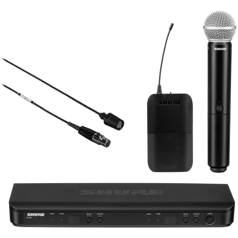 Shure BLX1288/CVL 舒爾一手持一領(lǐng)夾無(wú)線話筒 百變無(wú)線話筒 無(wú)線一手持一領(lǐng)夾話筒