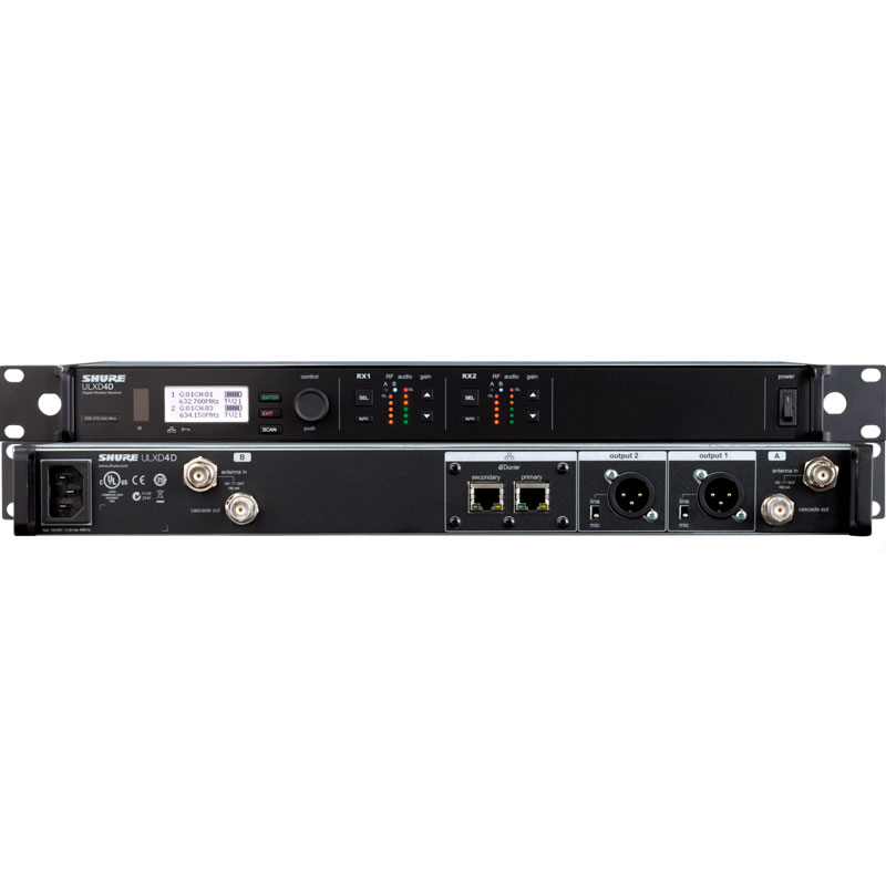 Shure ULXD4D 舒爾雙通道數(shù)字無(wú)線話筒 無(wú)線麥克風(fēng)一拖二 ULXD4D ULX-D雙通道數(shù)字無(wú)線接收