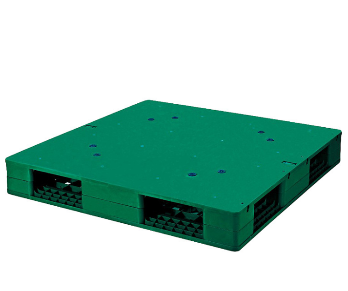 批發(fā)1100*1100*150雙面平面型可內(nèi) 置8條鋼管防潮塑料托盤 塑膠卡板