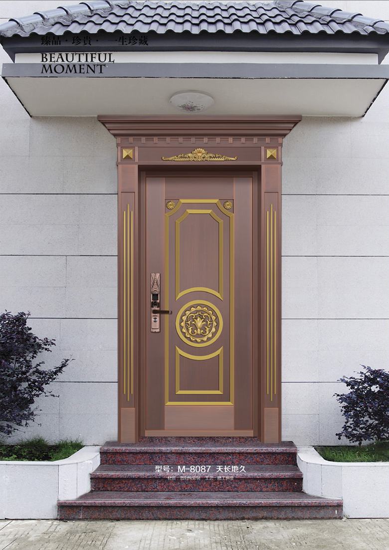 河南新中式銅門定做 東皇銅門廠 新中式院子銅門 別墅銅門 紫銅大門