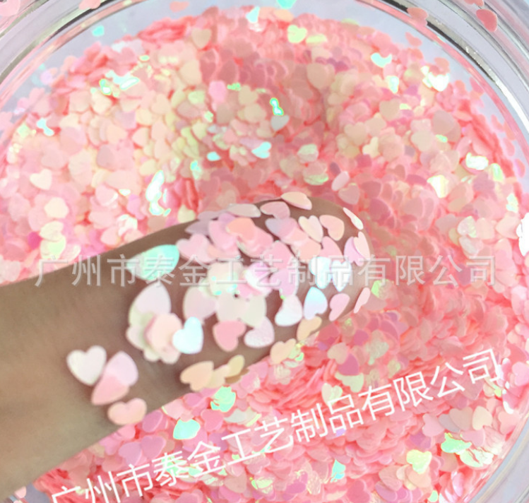 10克一袋 愛心3MM 美甲亮片 桃心網(wǎng)紅閃光眼妝日式指甲幻彩PET