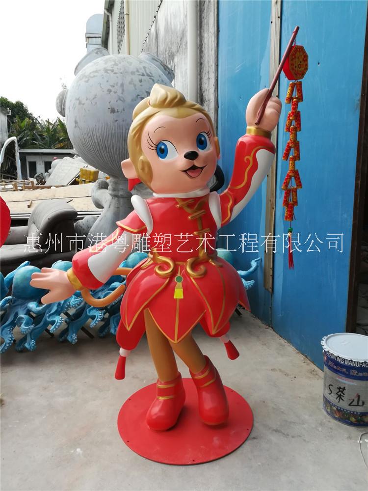 迎新年玻璃鋼喜慶開業(yè)吉祥物卡通雕塑店鋪開業(yè)福娃擺件