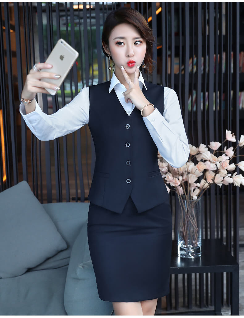 秋冬OL時尚高端銀行正裝西服定做廠家 銀行職業(yè)裝定做