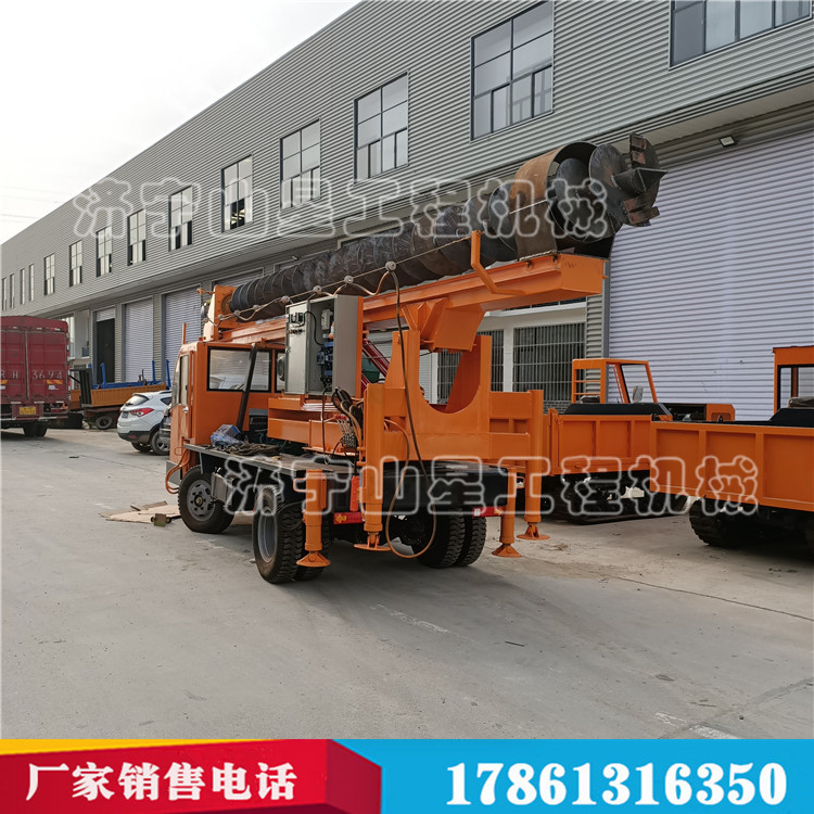 10米長(zhǎng)螺旋地基打樁機(jī) 農(nóng)村建房地基鉆孔機(jī) 加裝鉆盤270°旋轉(zhuǎn)