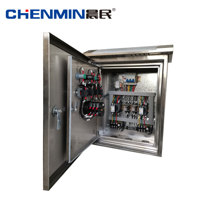 戶外防雨雙水泵控制箱 直銷戶外防雨不銹鋼排污潛水泵控制箱自動浮球壓力配電箱三相380V