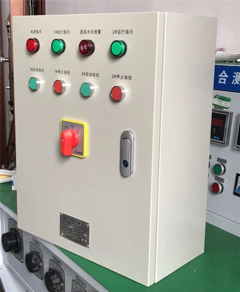 雙電源消防排污泵控制箱_一用一備浮球穩(wěn)壓泵_潛水泵柜配電箱3KW【浙江晨民電氣】 消防泵控制箱