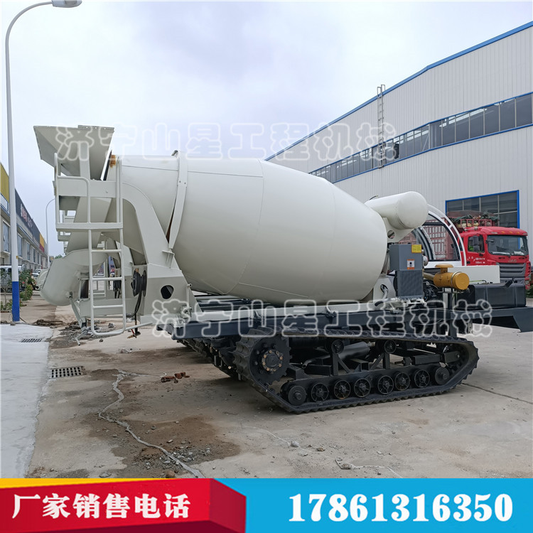 泥濘路段山區(qū)用履帶混凝土攪拌車  履帶水泥運輸攪拌罐車