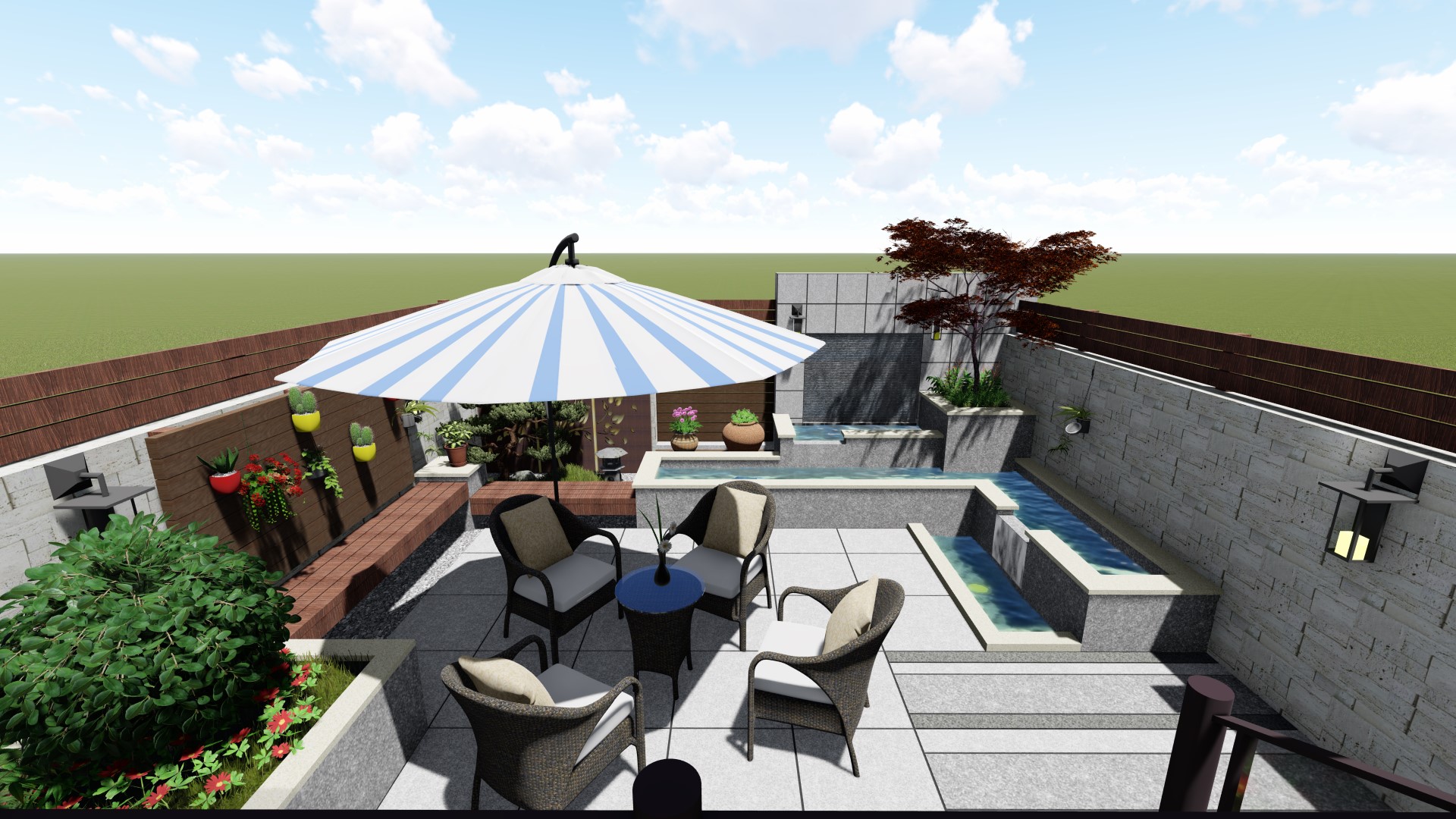 私家園林景觀設(shè)計(jì)施工團(tuán)隊(duì) 屋頂露臺(tái)花園設(shè)計(jì) 風(fēng)格獨(dú)特