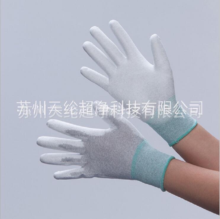 碳纖維銅纖維PU涂指涂掌防靜電手套 碳纖維銅纖維PU涂指涂掌手套