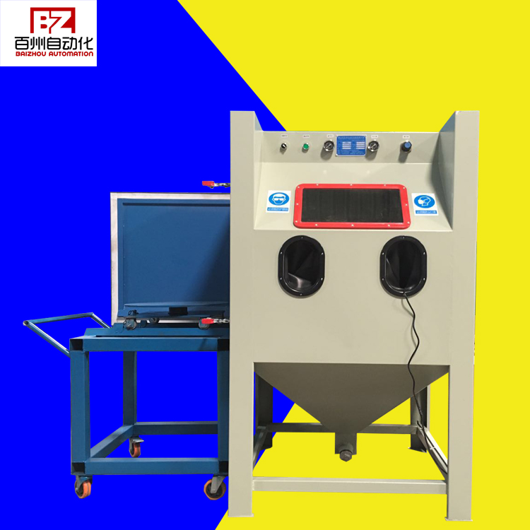 噴砂機(jī)生產(chǎn)廠家供應(yīng) 手動模具噴砂機(jī)無塵箱式帶推車轉(zhuǎn)盤模具噴砂機(jī)