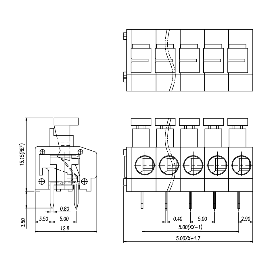 過認(rèn)證智能彈簧固定式連接器端子臺DG235