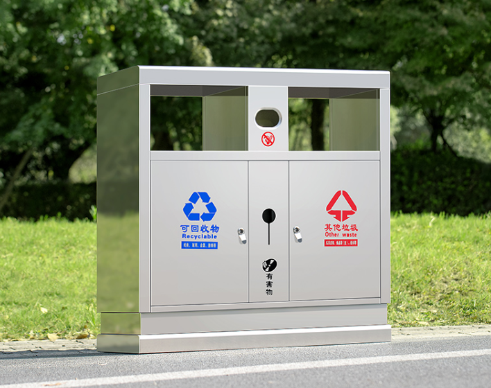 兩箱平頂垃圾箱批發(fā)價  兩箱平頂垃圾箱直銷