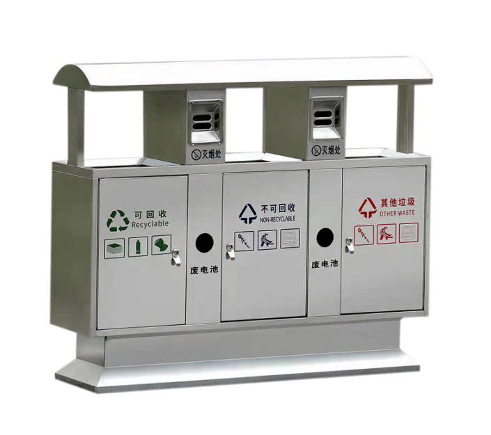 不銹鋼三箱圓帽垃圾桶哪里有  不銹鋼三箱圓帽垃圾桶價格