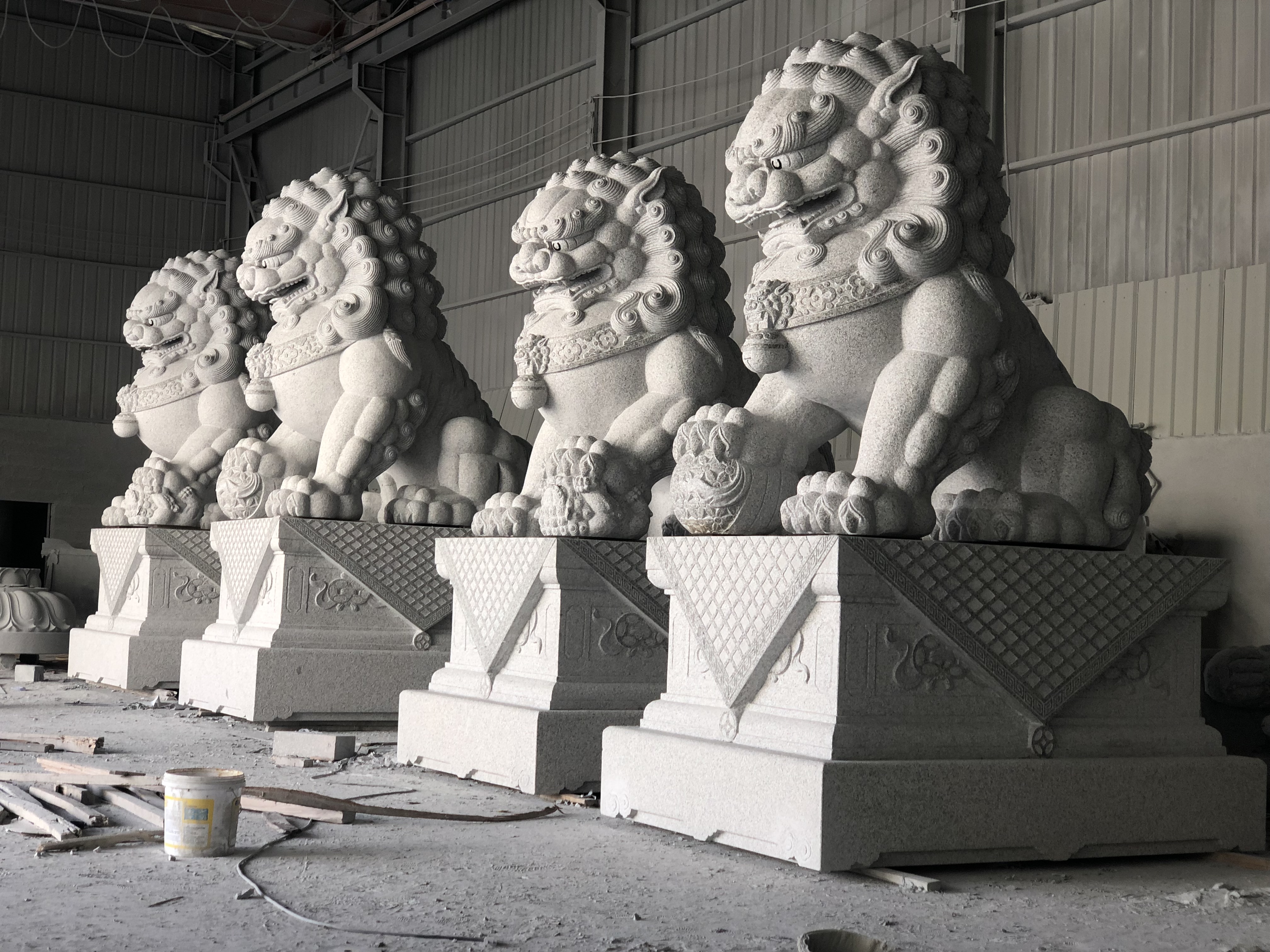 北京獅石雕 鎮(zhèn)宅石雕北京獅 庭院大門石獅子