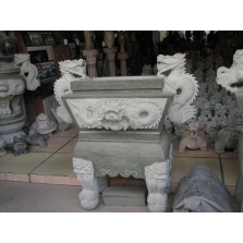 佛像香爐 仿古青石長方形石鼎 大理石佛像香爐 墓地祭祀擺件