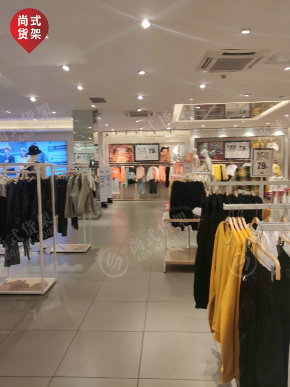 南昌時(shí)尚男裝貨架新中式服裝店展示柜落地中島衣架展示架