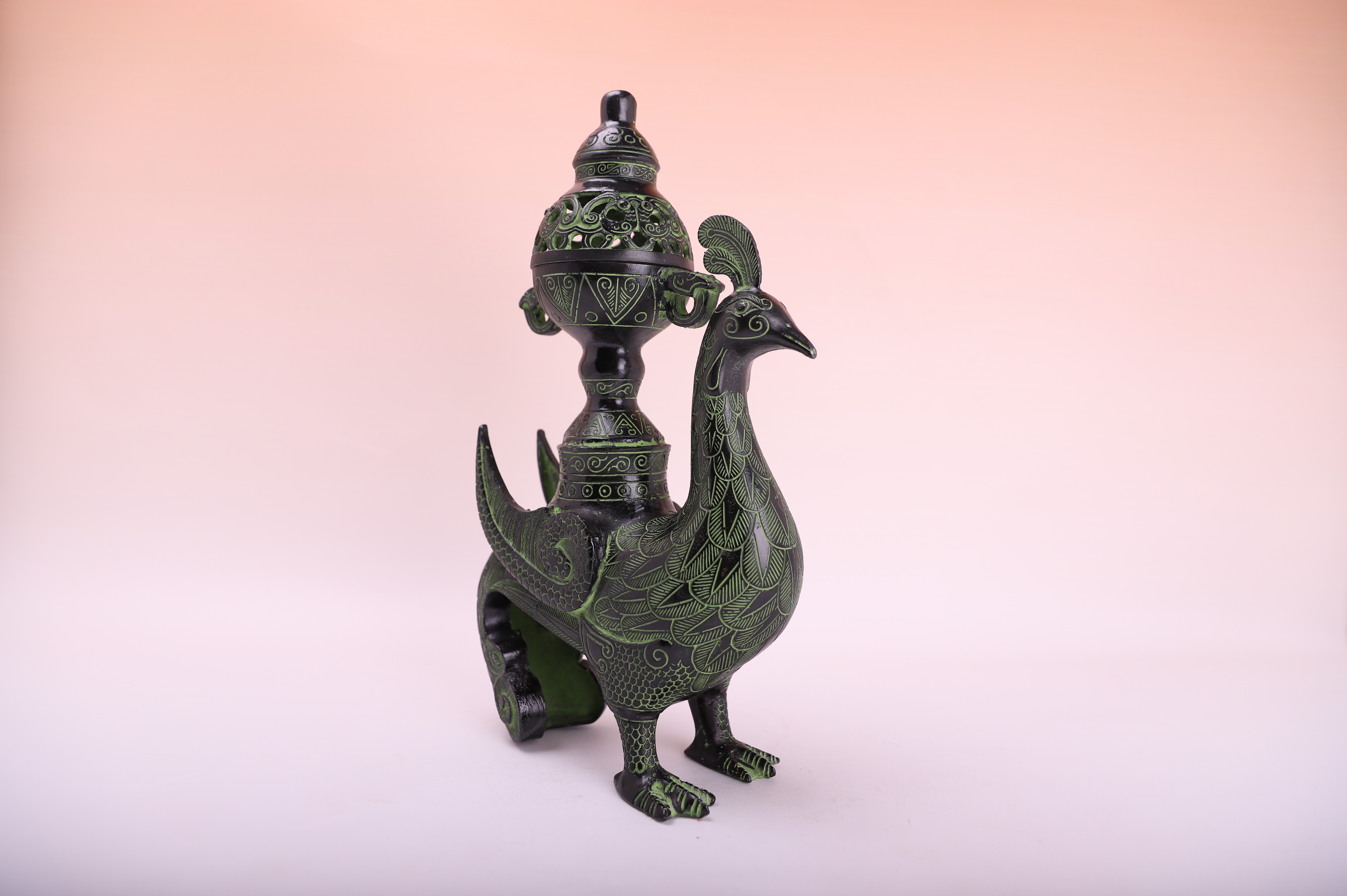 仿古青銅器擺件鳳凰熏爐熏香爐工藝品節(jié)日禮品漢婚影視道具定制
