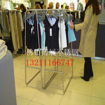 【不銹鋼中島架】佛山不銹鋼服裝展架、不銹鋼架子、不銹鋼展柜