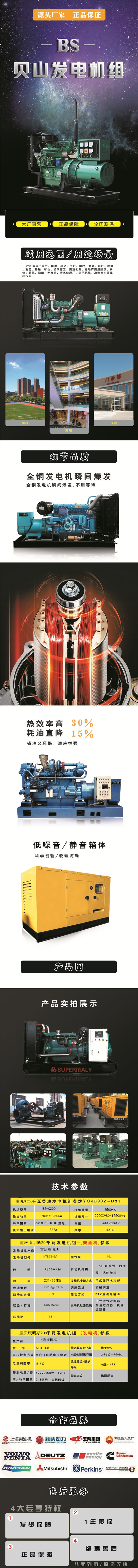 康明斯發(fā)電機(jī)組200kw  備用電源 工程施工電源  康明斯系列