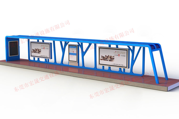 武漢中國風簡易公交站牌候車亭，宏晟智能多功能定制