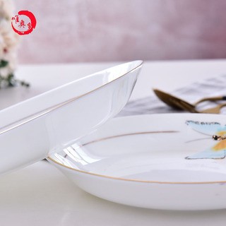 批發(fā)陶瓷創(chuàng)意盤 骨瓷飯盤  定制陶瓷餐具散件 骨瓷餐具套裝logo