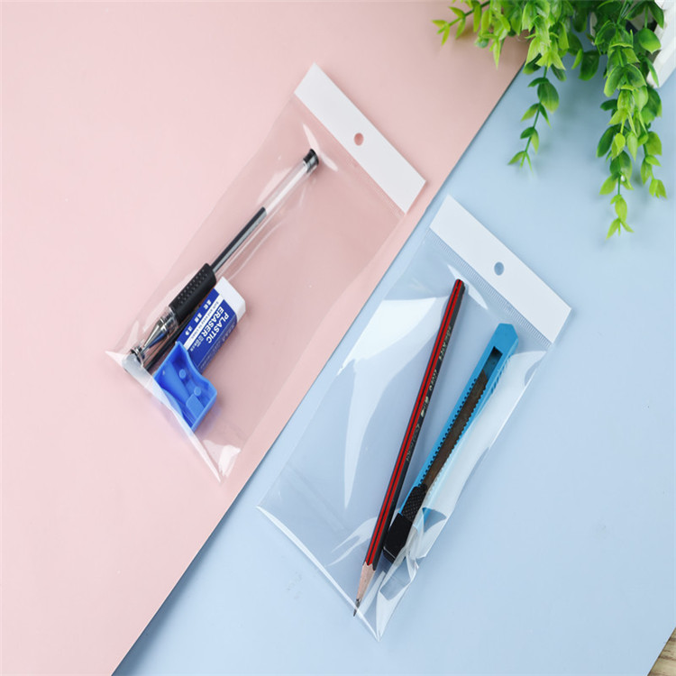 OPP袋透明塑料袋 白色opp卡頭袋 飛機孔包裝袋廠家