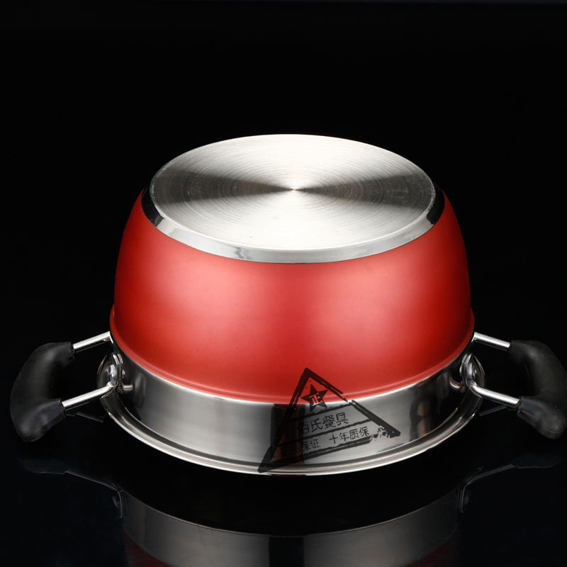 廠家直發(fā)不銹鋼家用火鍋蒸蛋溫奶煮粥鍋煲湯月子鍋禮品 鍋具套裝