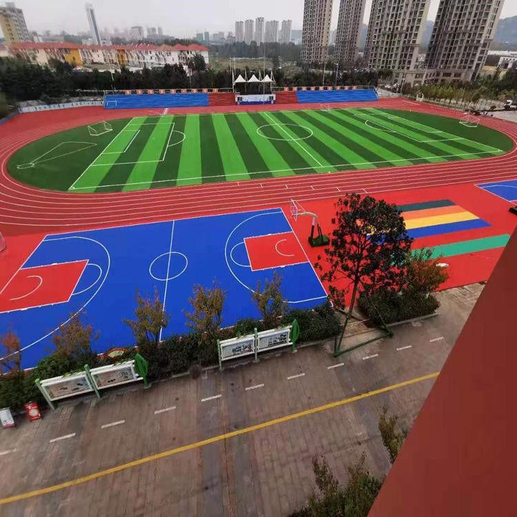 佛山學校丙烯酸運動塑膠跑道場建設