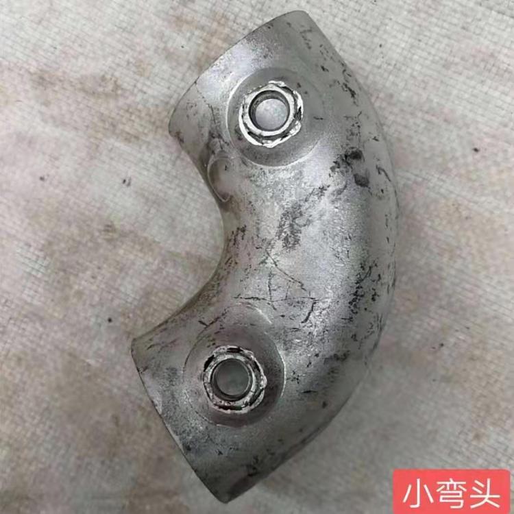 建筑標化臨時護欄配件 鍍鋅焊接彎頭 護欄彎頭