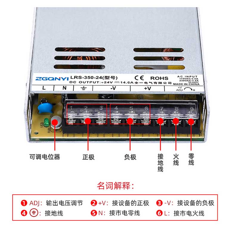 LRS-200W-12/24V 超薄型大功率開(kāi)關(guān)電源