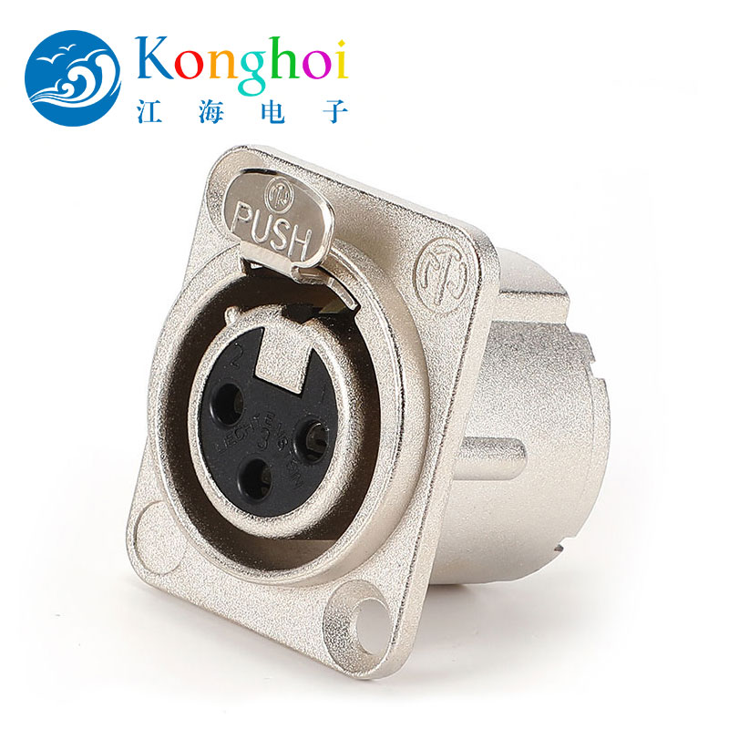 江海NC-3FD-LX三芯卡儂母底座D型母底座廠家報價線纜連接器