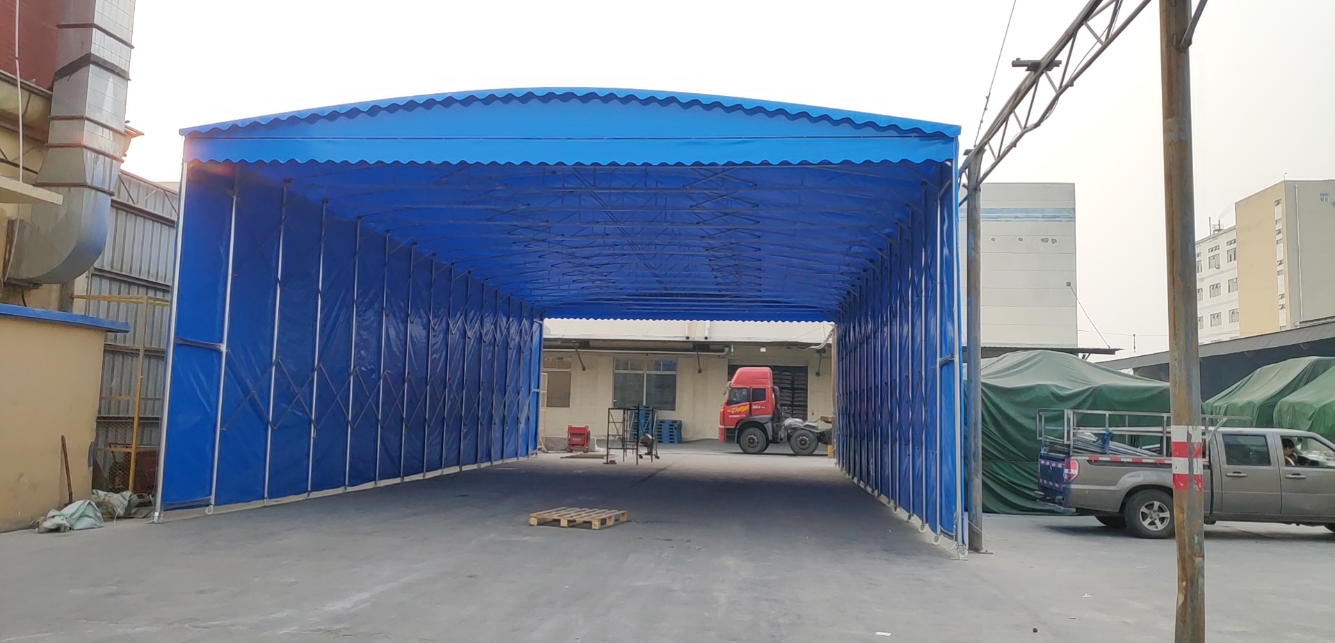 揚州中賽雨棚大型移動推拉雨棚夜市大排擋帳篷收縮遮陽蓬停車棚活動倉庫伸縮棚